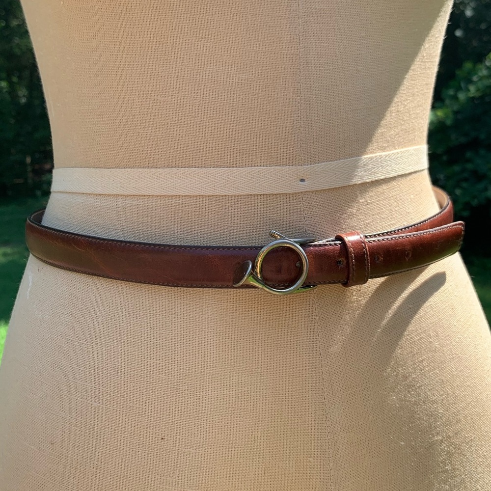 Vintage French Horn Buckle Leather Belt - Picture 16 of 16